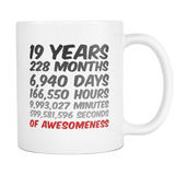 19 Years Of Awesomeness Coffee Mug