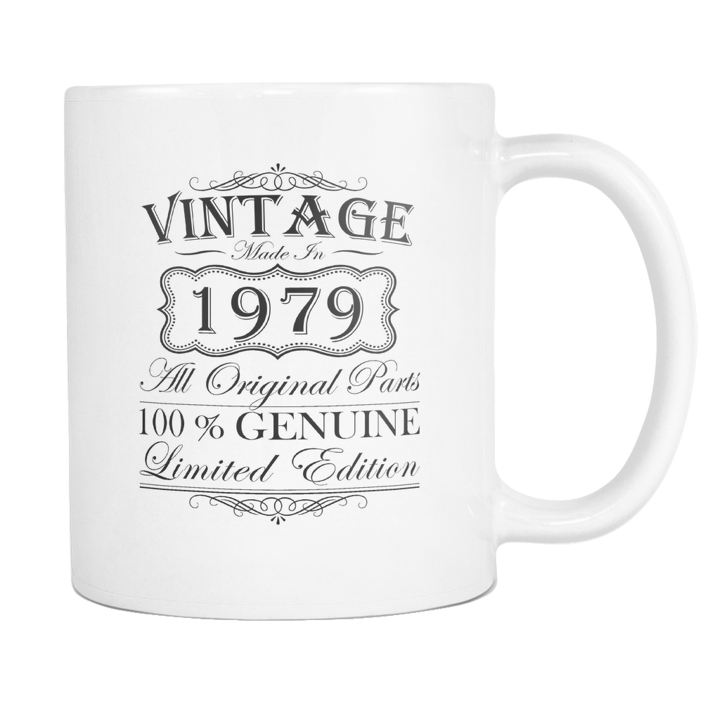 40th Birthday Mug - Gift Ideas - Vintage - Born in 1979 White Coffee Mug