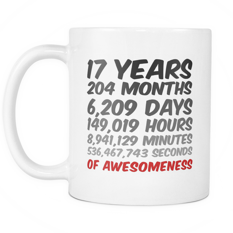 17 Years Birthday or Anniversary Mug