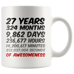 27 Years Birthday or Anniversary Mug