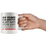 44 Years Birthday or Anniversary Mug