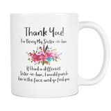 Thank You For Being My Sister In Law Coffee Mug