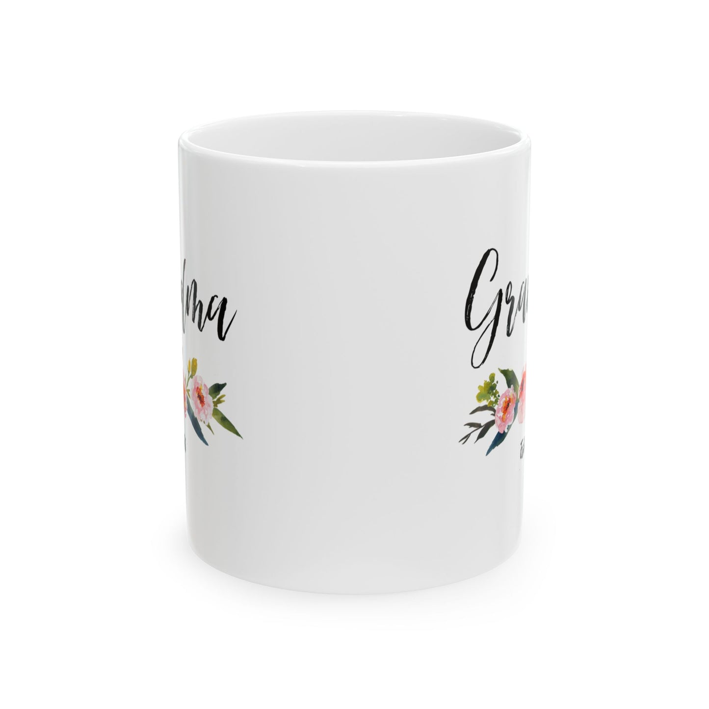 Grandma Floral Ceramic Mug — 'Grandma'  Coffee Cup (11oz)