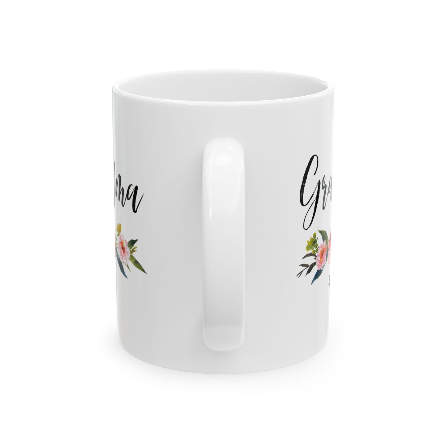 Grandma Floral Ceramic Mug — 'Grandma'  Coffee Cup (11oz)