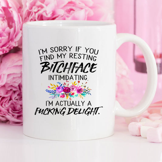 Funny Coffee Mug – “Resting Bitchface” Ceramic Mug (11oz )