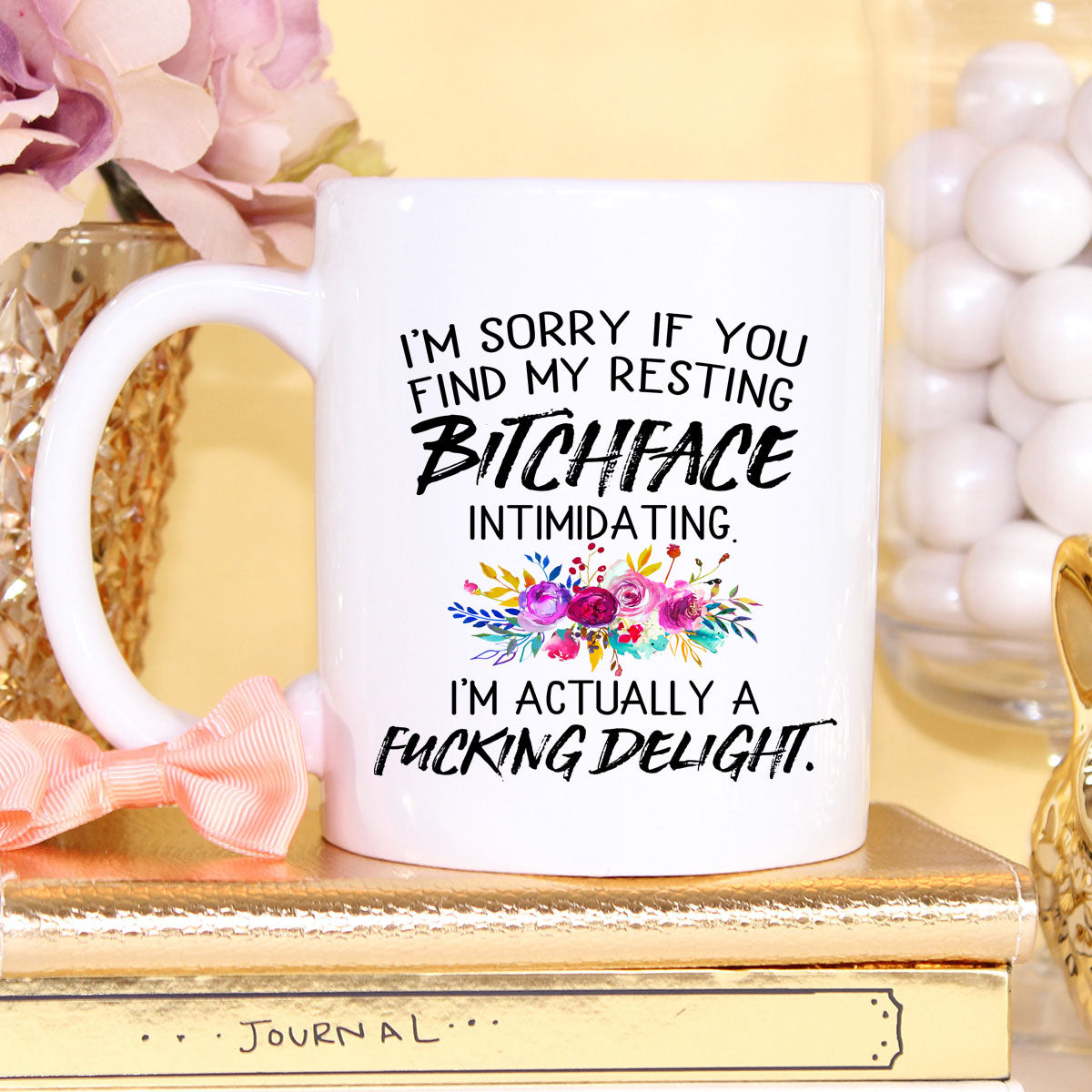 Funny Coffee Mug – “Resting Bitchface” Ceramic Mug (11oz )