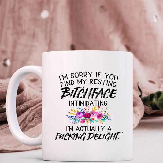 Funny Coffee Mug – “Resting Bitchface” Ceramic Mug (11oz )