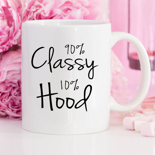 Ceramic Mug - Classy Hot Mess Script Coffee Tea Cup (11oz)