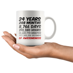 24 Years Birthday or Anniversary Mug