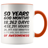 50th Birthday Mug 50 Years of Awesomeness