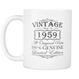 60th Birthday Mug - Gift Ideas - Vintage - Born in 1959 White Coffee Mug