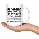 91 Years Birthday Mug