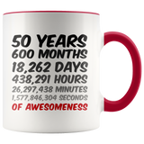 50th Birthday Mug 50 Years of Awesomeness