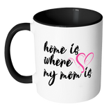 Home Is Where My Mom Is Accent Mug
