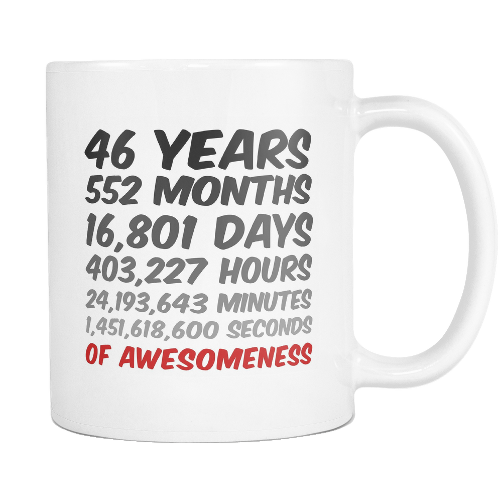 46 Years Birthday or Anniversary Mug