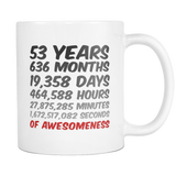 53 Years Birthday or Anniversary Mug
