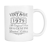 40th Birthday Mug - Gift Ideas - Vintage - Born in 1979 White Coffee Mug