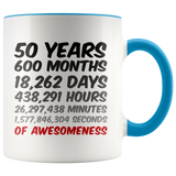 50th Birthday Mug 50 Years of Awesomeness