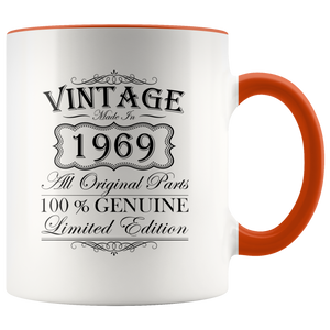 50th Birthday Mug – Gift Ideas - Vintage – Born In 1969 Accent Coffee Mug