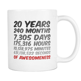 20 Years Birthday or Anniversary Mug