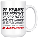 71 Years Birthday or Anniversary Mug