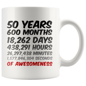 50th Birthday Mug 50 Years of Awesomeness