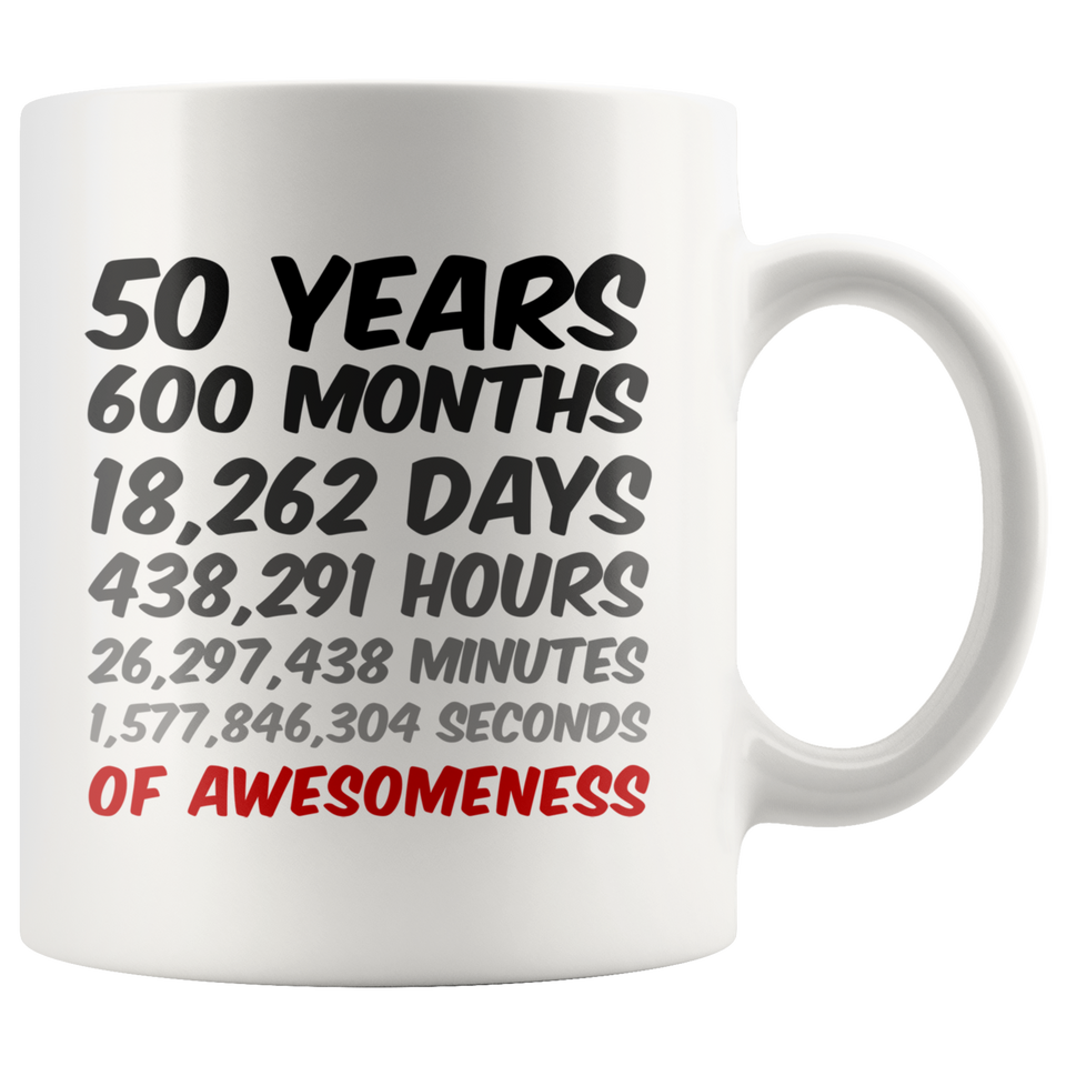 50th Birthday Mug 50 Years of Awesomeness