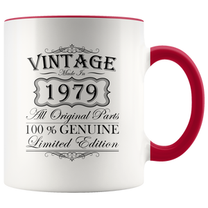 40th Birthday Mug – Gift Ideas - Vintage – Born In 1979 Accent Coffee Mug
