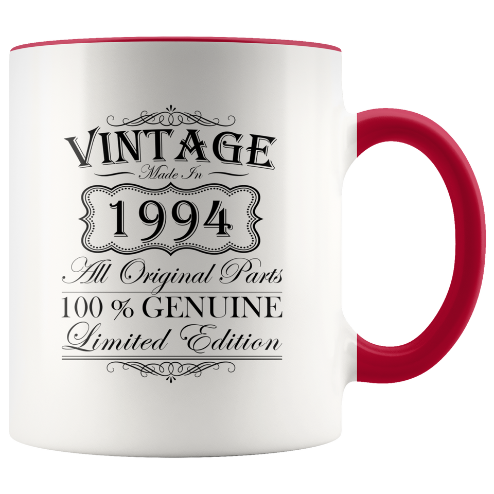 25th Birthday Mug – Gift Ideas - Vintage – Born In 1994 Accent Coffee Mug