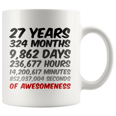 27 Years Birthday or Anniversary Mug