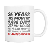 26 Years Birthday or Anniversary Mug