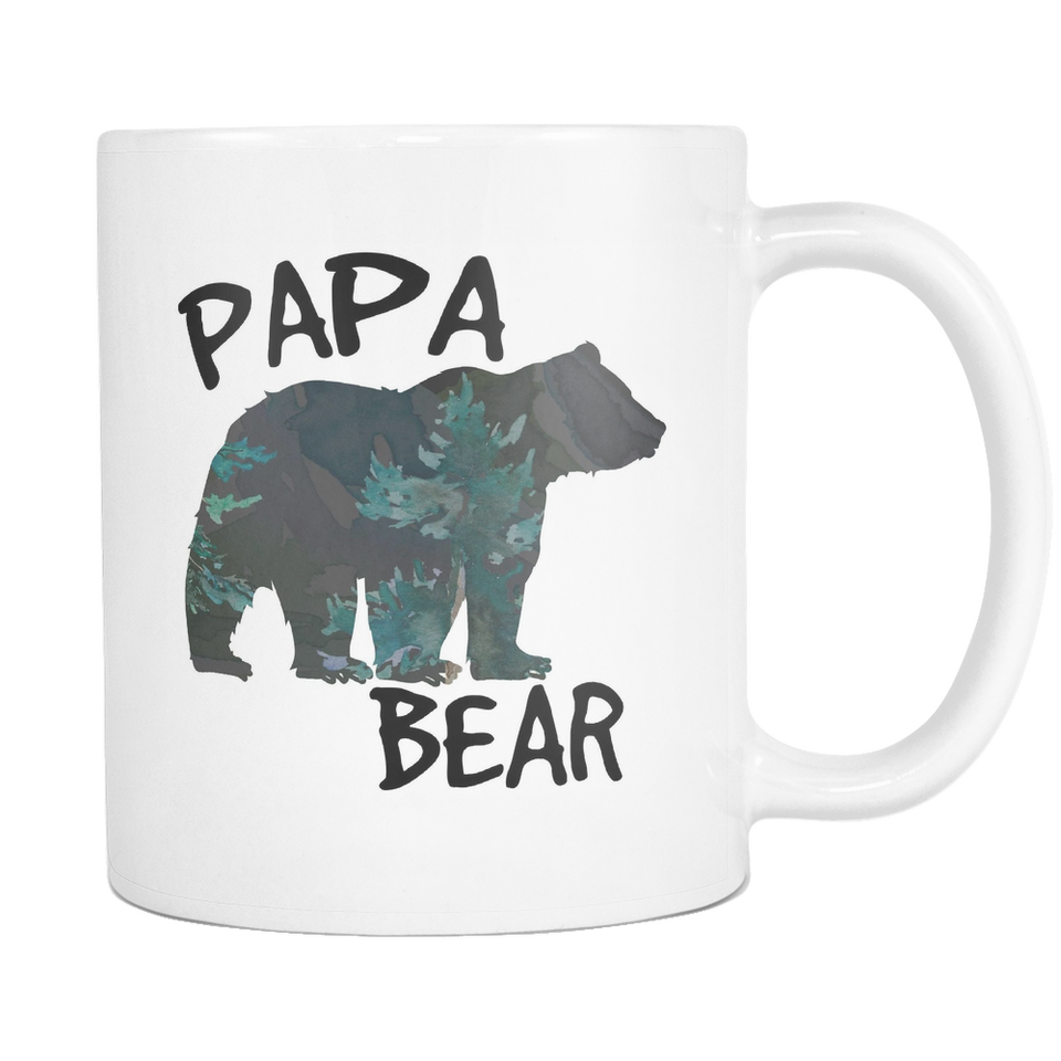 Papa Bear Forest Silhouette Coffee Mugs
