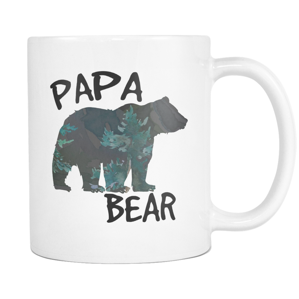 Papa Bear Forest Silhouette Coffee Mugs