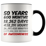 50th Birthday Mug 50 Years of Awesomeness