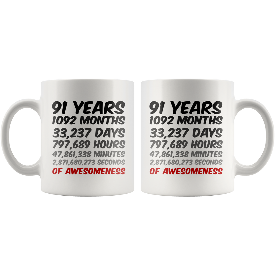 91 Years Birthday Mug