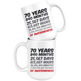 70 Years Birthday Mug